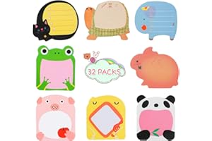 BAIYUANLI 640 Sheets（32 Pads）Cute Cartoon Animal Sticky Notes Mini Self Sticky Notes Cute Sticky Notes Novelty Super Sticky Funny Cartoon Message Note for School Home Office,(8 Style)