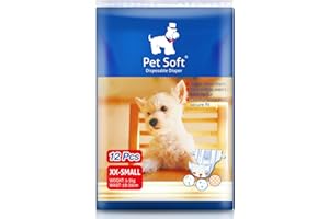 Pet Soft Disposable Dog Puppy Nappies Female XXS Small 12 Count - Super Absorbent Dog Doggy Cat Diapers