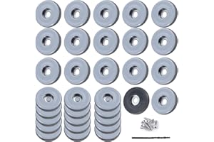 TXErfolg 32 Pieces Furniture Sliders 25mm Screw On Teflon Feet (Round | Black) Teflon Base Gliders Teflon Moving Sliders with Stainless Screw and Drilling Feet Protector for Tiled Hardwood Floors