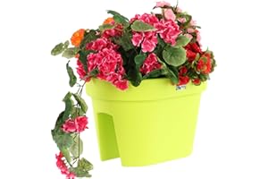 ‎BOTLE botle Balkonkiste Blumenkasten Geländerkasten Balkonkasten Geländertopf 39,5 cm | 12,3 L Lime Balkon-Blumenkasten oval