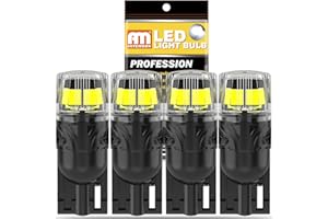 ANTEMOON W5W 501 T10 LED Bulbs 6000K White 12V 194 168 2825 Side Light Bulb Canbus Error Free for Car Interior Dome Map Door Courtesy License Number Plate Trunk Lights, Pack of 4