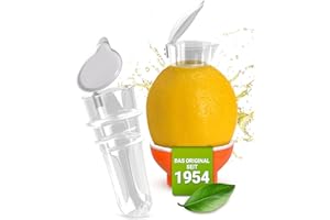 Patent-Safti Entsafter I Der originale Safti Ausgießer für Zitronen, Orangen etc. I Einfacher als jede Zitronenpresse oder Saftpresse I (Orange)