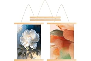 Delamiya 3 listelli per poster in legno, formato A3, 31 cm, magnetico, per poster, immagini, foto, stampe