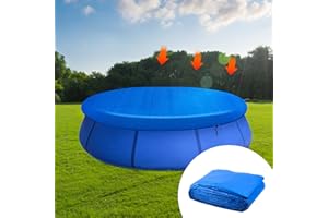 OZMI Swimming Pool Cover, Round Pool Cover 8 FT,10 FT, 12 FT, 15 FT, Easy Set Pool Cover for Rainproof and Dust Cover (8 FT)