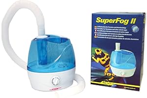 Lucky Reptile Super Fog II - Humidificateur avec réservoir d'eau de 2,1 L - brumisateur avec capacité de nébulisation de 300 ML/h - Silencieux & réglable - Accessoire pour Terrarium