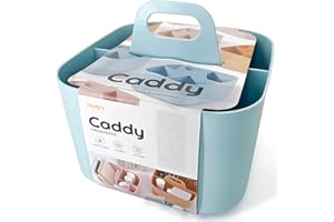AtMini Art Caddy Organizer mit Griff Stackable Mehrzweck-Kunststoff-Caddy für Büro, Make-up, Schlafsaal, Klassenzimmer, Schrank Caddy etc(16 X 16cm, blue)