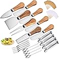 Charcuterie Board Accessories Spreader Knife Set Cheese Butter with Wooden Handles Mini Serving Tongs Spoons Forks Toothpick Flags for Party Wedding Christmas (SDE-3)