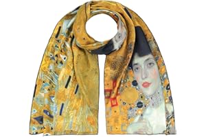 VON LILIENFELD szalik damski 100% jedwab Gustav Klimt motyw Adele szalik jedwabny 172 x 42 cm