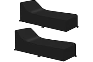 ‎INMUA INMUA Gartenliege Abdeckung, Sonnenliege Abdeckung Wasserdicht, Winddicht, UV-beständige, 420D Oxford-Gewebe Schutzhülle für Sonnenliege, Deckchair, Liegestuhl (200x75x40/70CM) - 2er Pack