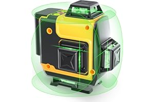 Laser Level, FELLAT 4x360°4D 16 Lines Green Laser Level for Construction, Two 360° Vertical and Two 360°Horizontal Laser Level with Pulse Mode, Remote Controller and Two Rechargeable Battery
