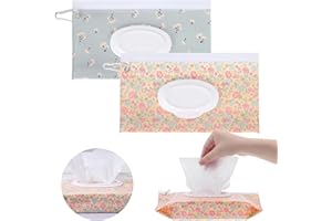 GUOJOZO 2 Pezzi Dispenser di salviette per neonati Porta salviette portatile per neonati Contenitore riutilizzabile per salviette umidificate Custodia riutilizzabile per salviette da viaggio, mantiene le salv