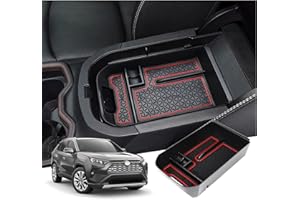 ‎GAFAT GAFAT Toyot-a RAV4 /Hybrid/Plug-in Hybrid 2019-2023 2024 Mittelkonsole Aufbewahrungsbox Armlehne Organizer Tray Mittelarmlehne Handschuhfach, Kompatibel mit Toyota RAV4 Zubehör (Rot1)