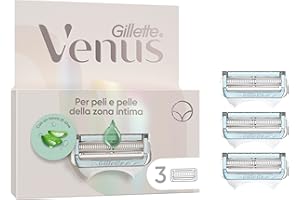 Gillette Venus Per i Peli e la Pelle della Zona Intima, 3 Lamette di Ricambio per Rasoio Da Donna, Aiuta a Proteggere La Pelle della Zona Intima Dalle Irritazioni della Rasatura