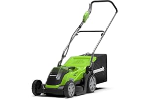 Greenworks G40LM35 Tondeuse à Gazon Sans Fil pour Pelouses Jusqu'à 400m², Largeur de Coupe de 35cm, Sac de 40L SANS Batterie 40V ni Chargeur, Garantie 3 Ans