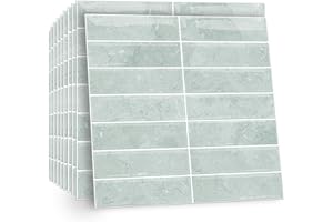 TOARTi 10 Sheets 2D Light Colour Self Adhesive Wall Tiles,12×12inch Stick On Wall Tiles Kitchen Splashbacks for Walls,Tile Stickers Peel and Stick Backsplash Splashback Decals Tile