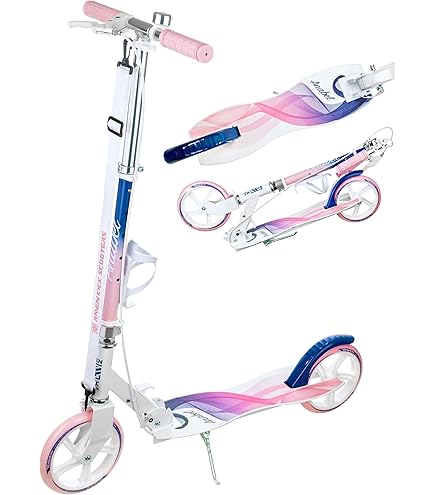 Kinderkraft Freely Scooter vanaf 3 jaar, kinderstep tot 100 kg, snel inklapbaar, wielen van PP, beige