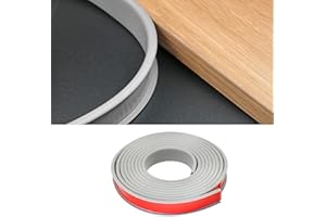 LQSCJS 18mm U Shape Flexible Self Locking Veneer Edge Banding, PTE Self Adhesive Edge Banding, PVC Stick Veneer Edge, DIY Collapsible Edge Guards for Furniture, Cabinet, Table (18mm/3m, Grey)
