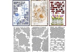 MAYJOYDIY Brick Irregular Net Metal Cutting Dies, Wall Background Dies Vintage Grunge Embossing Stencil Template for Card Making Scrapbooking Album Paper Crafting Decoration