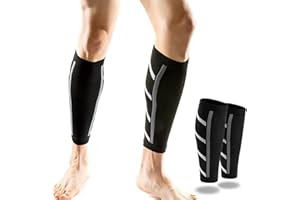 Manches à Compression de Mollet Chaussettes Contention pour Jambes Bas de contention des mollets Respirant Antidérapant Support de Mollets pour la course le sport l'avion la randonnée le marathon