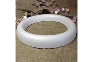 Floralcraft 25cm Polystyrene Half Round Ring (16-Pcs) Flat Back Styrofoam Ring Floral Arranging Supplies DIY Crafts for Christmas, New Years, School Projects, and Easter Party Decorations