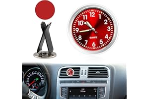 peaceking Orologio da Auto al Quarzo Luminoso, Mini Orologio per Auto Universale (Rosso)