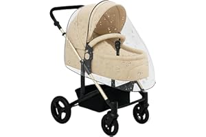 KCRNW Rain Cover for Pushchair Transparent Pram Baby Stroller Rain Cover PVA Universal Foldable Ultra Windproof Ventilated Odourless Snowproof for Outdoor Travel, Fits Most Prams and Baby Strollers