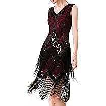 MUNAFIE Paillettenjurk voor dames, jaren 20-jurk, glitterjurk, franjesjurk, 1920er Gatsby, Charleston, flapper, feestjurk, dameskostuum, zwart, L MUNAFIE Paillettenjurk voor dames, jaren 20-jurk, glitterjurk, franjesjurk, 1920er Gatsby, Charleston, flapper, feestjurk, dameskostuum, zwart, L