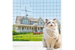 YedZen Cat Safety Net for Balcony, 3x2m Steel Wire Reinforced Balcony Safety Net, Balcony Invisibel Net for Cat Pet Protection, Cat Balcony Net for Anti-Fall Fence, Patio, Window