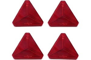 Woola Red Triangle Reflectors,4 Pack Self Adhesive Triangle Reflector Reflective Warning Triangle Length 135 mm for RV Trailer Truck Tractor Caravan