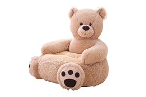 NIKTULE Cartoons Small Sofa Chair, Kids Baby Sofa Bear Support Seat Learning Sitting for Soft Chair Cushion Feeding Pillows Plush Gift for Christmas Birthday, Living Room Bedroom 50 50 45CM