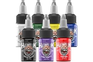 HAWINK Tattoo Ink Set 0.5oz (15ml) Tattoo Supply Ink 7 Colors Pigment Kit TI203-15-7