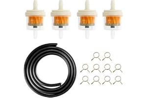 TAIMEIMAO Benzinschlauch Kit, Motorrad Benzinfilter Mofa, Kraftstofffilter Diesel, 1M Inkl Kraftstoffleitung + 4 Stück 5mm Benzinfilter + 10 Stück Schlauchschellen für Auto Motorrad Roller