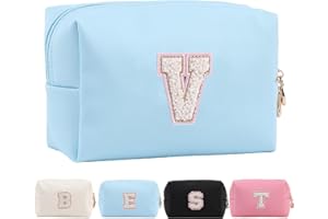 TOLMAIERTU Personalized Makeup Bag for Women，A-Z Waterproof Leather Travel Makeup Pouch Initial Cosmetic Bag Christmas Birthday Gift for Women Girls，Bride Bridesmaid Cosmetic Bag