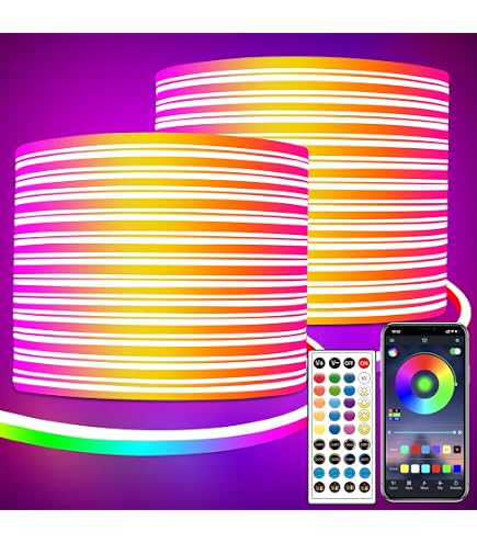 BRIMAX RGBIC LED Neon Streifen 10m – App- & Fernbedienung, IP67 Wasserdicht, Musiksync, Schneidbar, Inkl. Netzteil