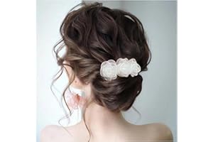 Allereya Fermaglio per Capelli a Fiore Fermaglio a Testa di Fiore Fermaglio per Capelli a Fiore Bianco Fermaglio per Capelli a Coda di Cavallo Fermaglio Accessori per Capelli per Donne e Ragazze