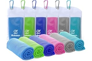 Sukeen [6 Pack Cooling Towel (40"x12"),Ice Towel,Soft Breathable Chilly Towel,Microfiber Towel for Yoga,Sport,Running,Gym,Camping,Fitness,Workout & More Activities