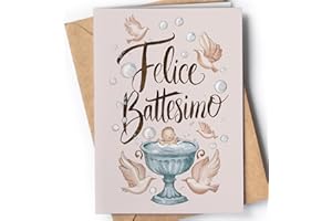 Greeting Cards for Everyone Biglietto Battesimo Bambina, Bambino - Biglietti Auguri Battesimo Bimba, Bimbo - Idee Regalo Cerimonia Madrina, Padrino - EU 72