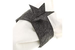 MACOSA HOME MACOSA 8er Set edle Design Serviettenringe Stern aus Filz in hellgrau und dunkelgrau | Weihnachten Festliche Tischdekoration Serviettenhalter Fest Tischset Dinner Tisch Dekoration