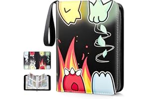 ALLMAY Sammelalbum Karten, Hochwertiges Wasserdicht PU Leder Kartensammlung mit Reißverschluss, Hefte für Karten 50 Seiten 400 Karten Kapazität Sammelkarten Album, Geschenk für Kinder