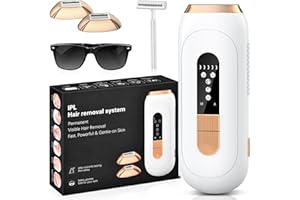 RWSRW IPL Geräte Haarentfernung Laser, 600-1200nm Wellenlänge Haarentfernungsgerät mit 0,2s Schneller Blitz, 4 Erweiterte Funktionen und 5 Energiestufen für Damen/Herren/Achseln/Beine/Bikini/Körper