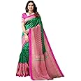 Satrani Women's Printed Silk Saree with Unstitched Blouse