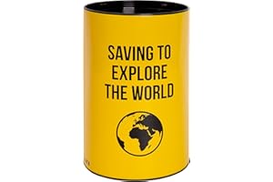 FISURA. FISURA - Tirelire Originale pour Les Voyageurs Saving to Explore The World. Grande Tirelire en Fer-Blanc. Tirelire de Voyage à Offrir. Dimensions : 13 x 20 centimètres