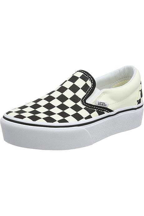 womens checkered vans platform