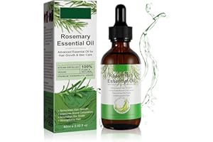 DORZU Olio Di rosmarino Per Capelli, 60ml Olio Essenziale Rosmarino Capelli Nutre Il Cuoio Capelluto, Biologico Stimola La Crescita Dei Capelli