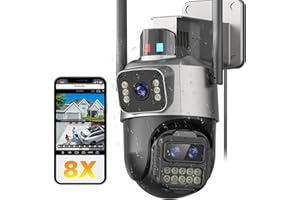 GUOANVISION Überwachungskamera 8X-Zoom 6MP Doppellinse Zwei-Wege-Sprachkommunikation IP66 wasserdicht WLAN Sicherheitskamera Automatische Verfolgung SD/Cloud-Speicher