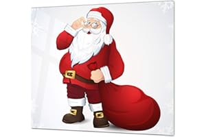 CONCEPT CRYSTAL Cubre vitro resistente a golpes y arañazos - Tabla de cortar de vidrio templado - Encimera de trabajo – UNA PIEZA (60 x 52 cm) o DOS PIEZAS (30 x 52 cm); D20 Serie de Navidad