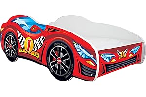 Topbeds - Letto per bambini, motivo: auto da corsa, materasso Incluso