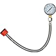 Yato Water Pressure Gauge, 30 cm Braided Stainless Steel Hose, 11 Bar, Pressure Test with Precise Fine Scale, 3/4 and 1/2 Inch Male Thread
