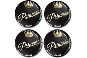 Biomar Labs® 4 x 50mm Autocollant 3D en Silicone pour Cache-Moyeu, Enjoliveurs, Centre de Roue Caches Emblème Princess A 5150