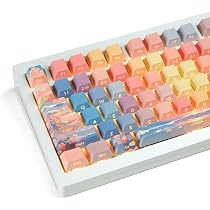 Dagaladoo PBT Tastenkappen Retro Design – Cherry Profil, 134 Tasten, 5-seitig Bedruckt | Für 75% Mechanische Tastaturen, Doppelschuss, Farbsublimation
